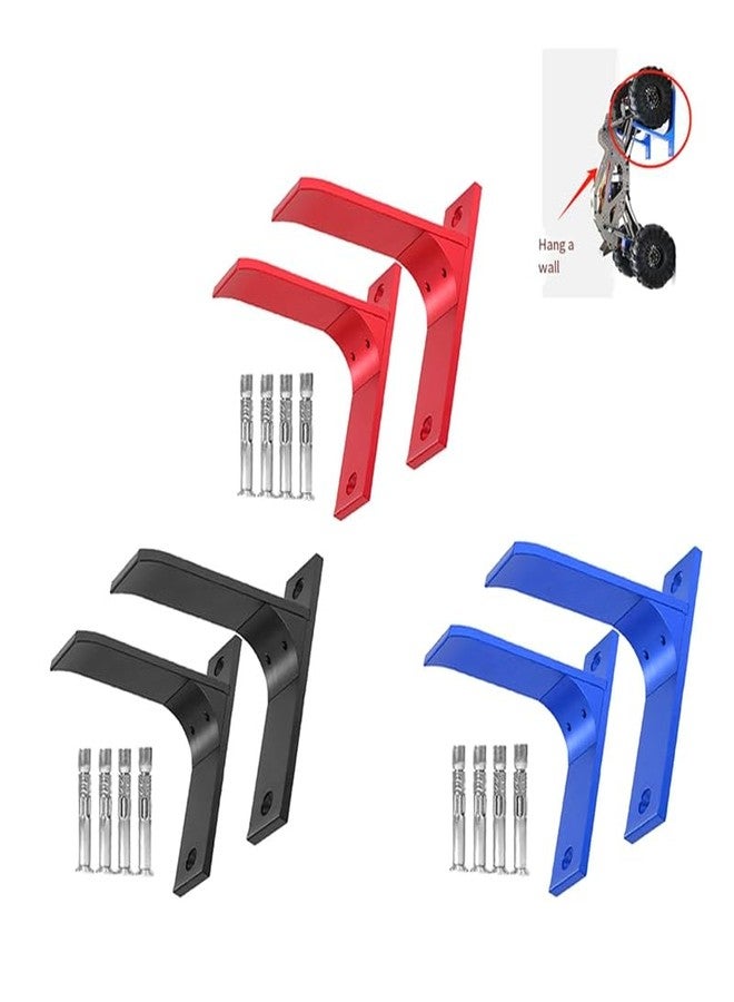 YSKMLOLP RC Car Display Stand,Airplane Storage Rack,RC Model Car Wall Display Hanger Hanging Rack Wheel Wall Mount for 1/18 1/16 1/10 1/8 1/6 1/5 Buggy Off-Road RC Climbing Crawler Cars (2PCS Red) - Image 3